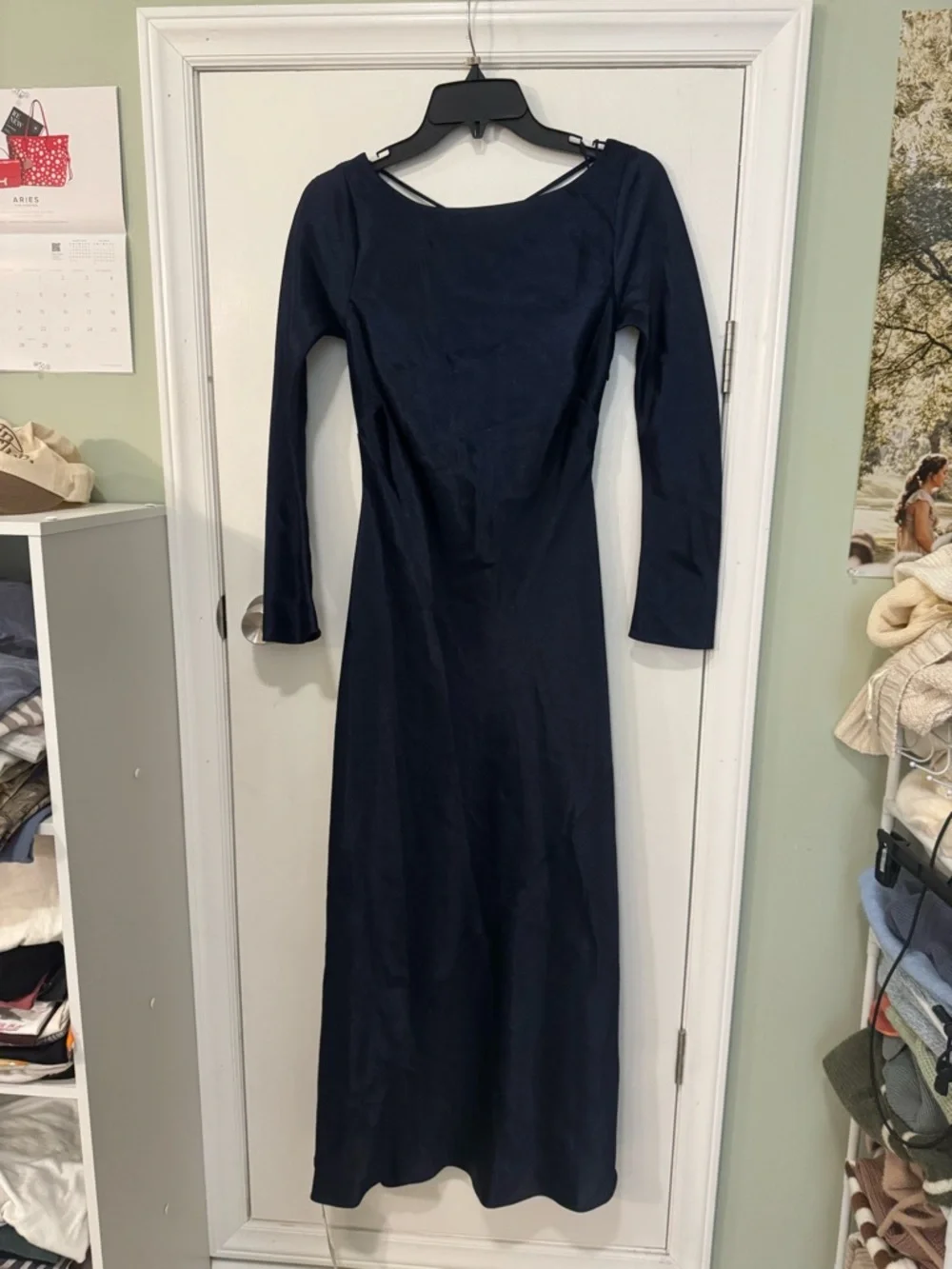 NWT A&F Women's Long-Sleeve Cowl Back Maxi Dress